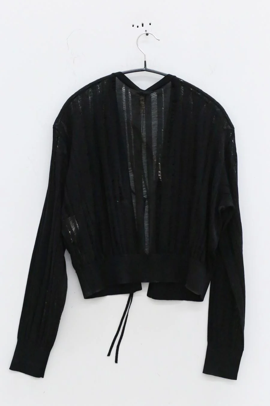 OUDE WAAG striped strip knitted cardigan OW-23SS-KT08 black - Image 4