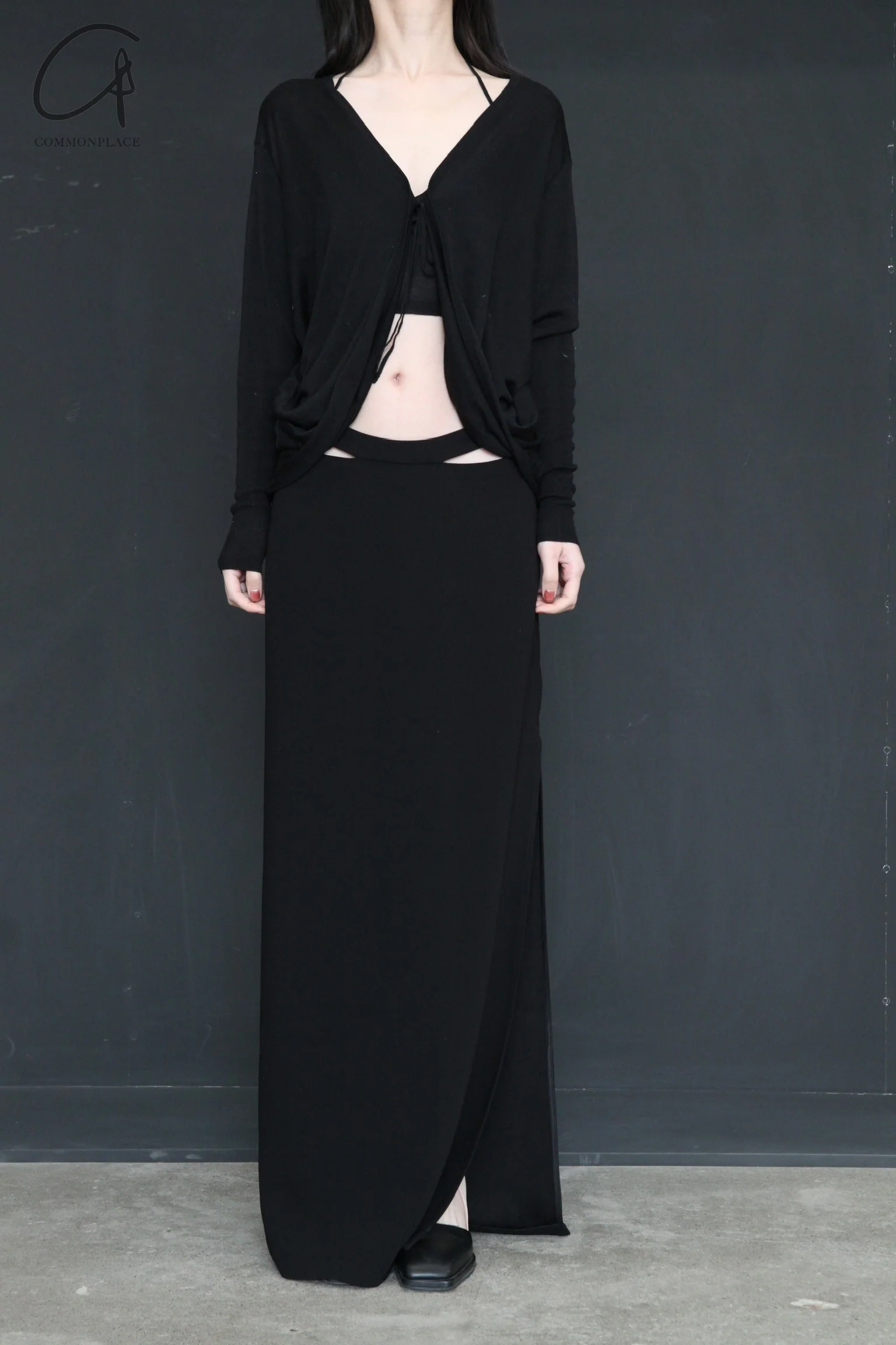 OUDE WAAG structured straight skirt OW-24SS-SK07 black - Image 5