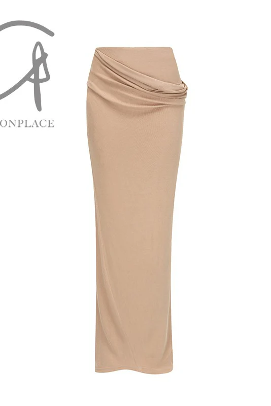 OUDE WAAG SK03 series threaded draped skirt OW-OW-23AW-SK03R1PK220-OUFEN lotus pink - Image 10
