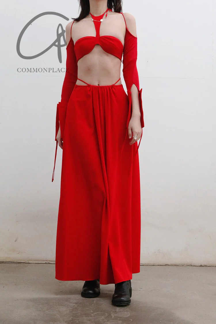 OUDE WAAG Tie Waist Pleated Skirt OW-22SS-SK05