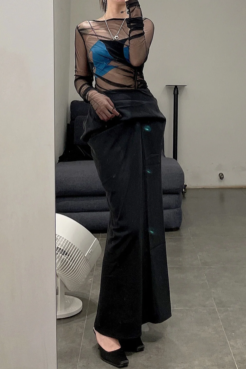 OUDE WAAG Twill draped asymmetrical skirt OW-21AW-SK04BL900 POW0016 - Image 27