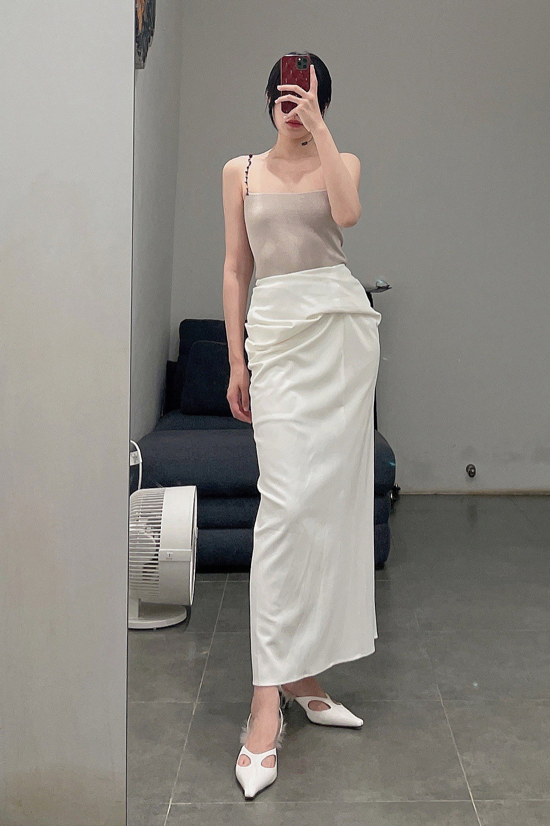 OUDE WAAG Twill draped asymmetrical skirt OW-21AW-SK04WI100 POW0016 - Image 46