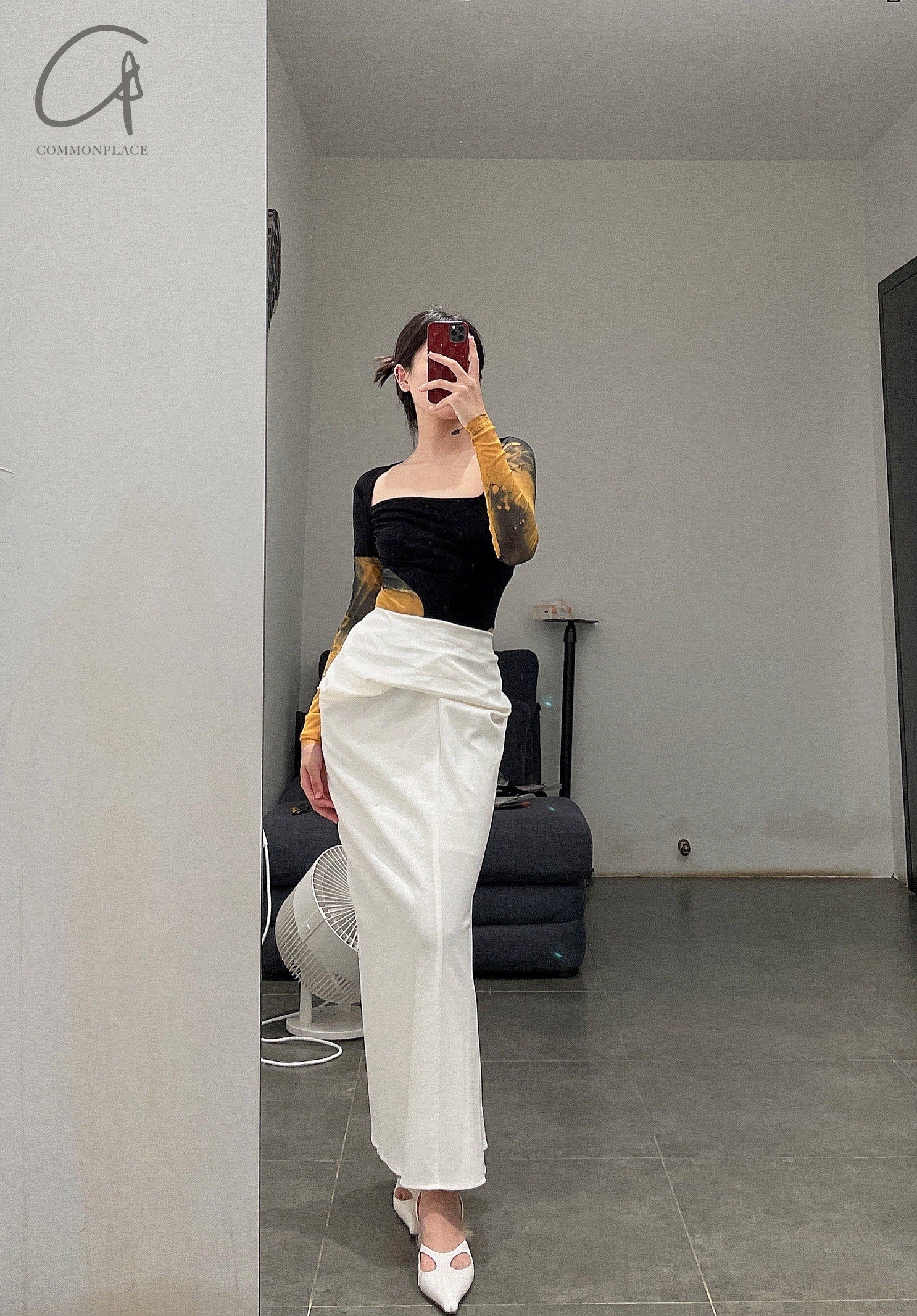 OUDE WAAG Twill draped asymmetrical skirt OW-21AW-SK04WI100 POW0016 - Image 60
