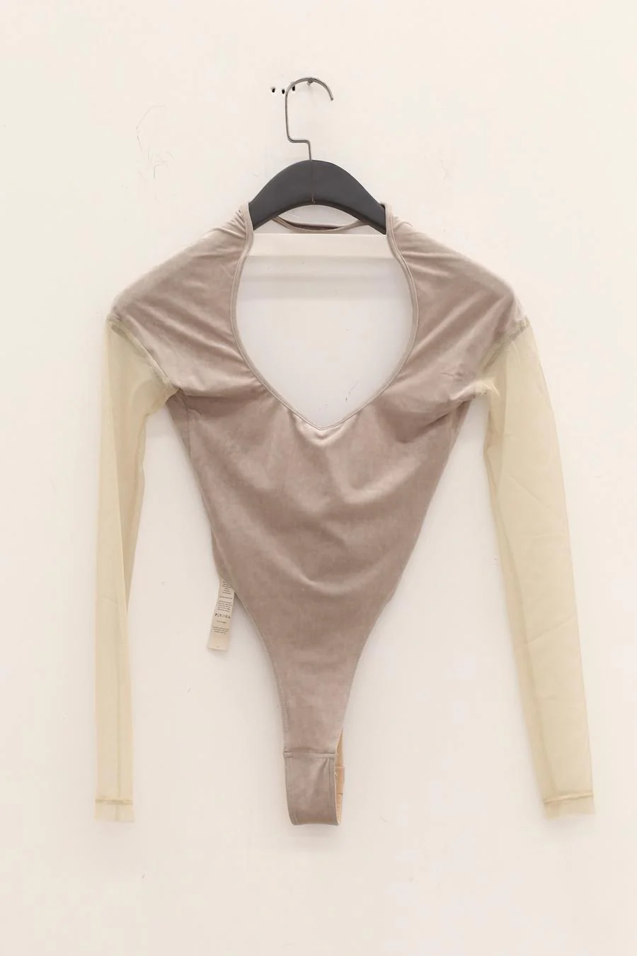 OUDE WAAG Velvet Deconstructed Cutout Bodysuit OW-22AW-BD01 Green Grey - Image 12