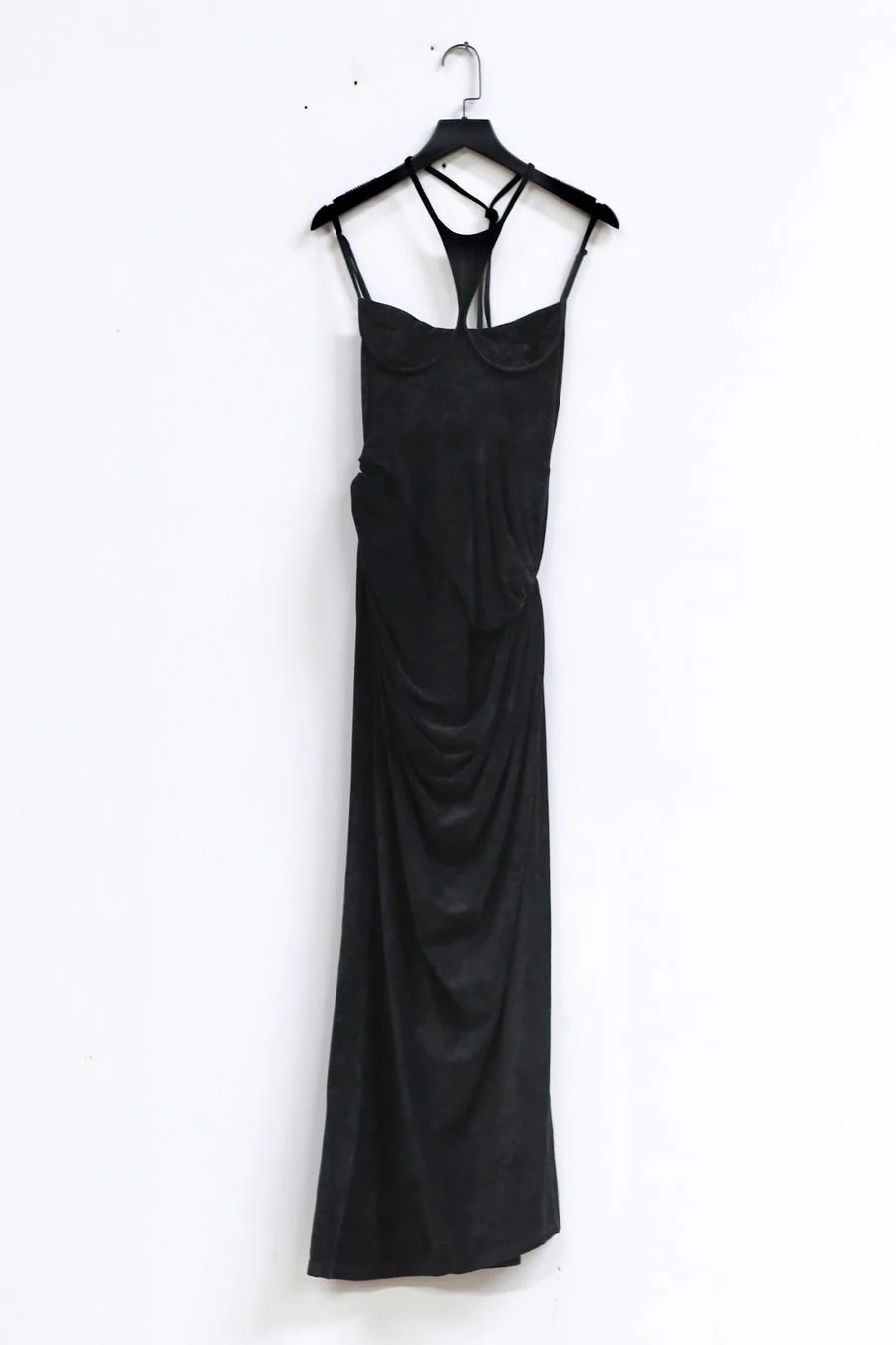 OUDE WAAG velvet halterneck drape print dress OW-22AW-DS03 black - Image 9