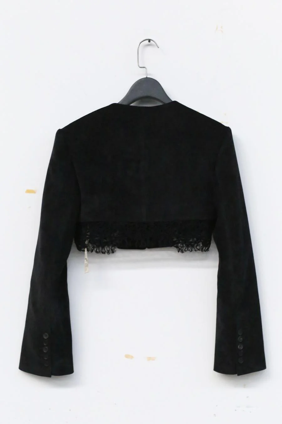 OUDE WAAG velvet lace stitching short suit OW-23SS-JK06 black - Image 6