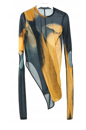 OUDE WAAG Standing cut print multi-wear top OW-21SS-TP02OR33 POWTP02 - Image 11