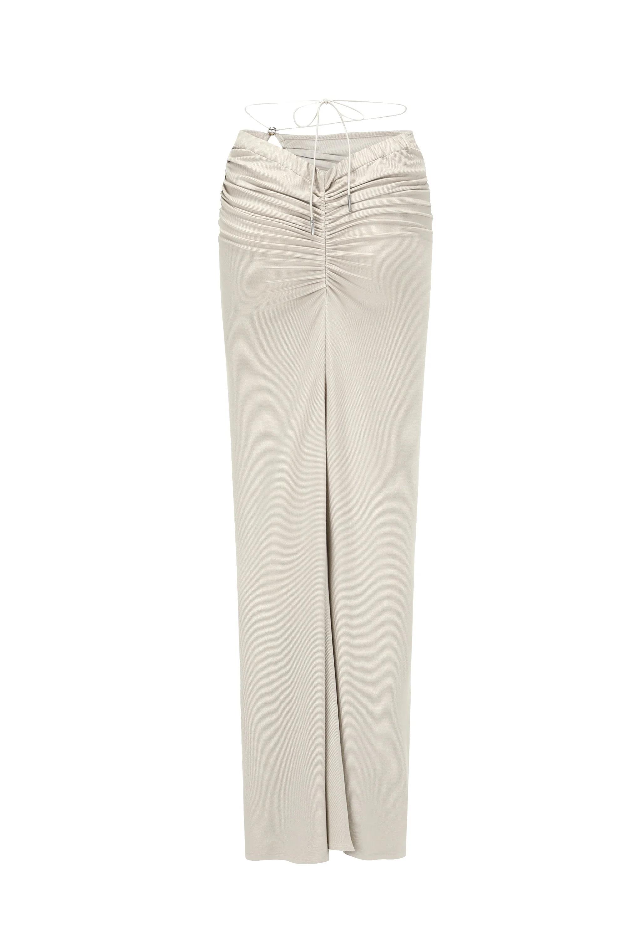 OUDE WAAG waisted smocked knitted skirt OW-24SS-SK03 beige - Image 6