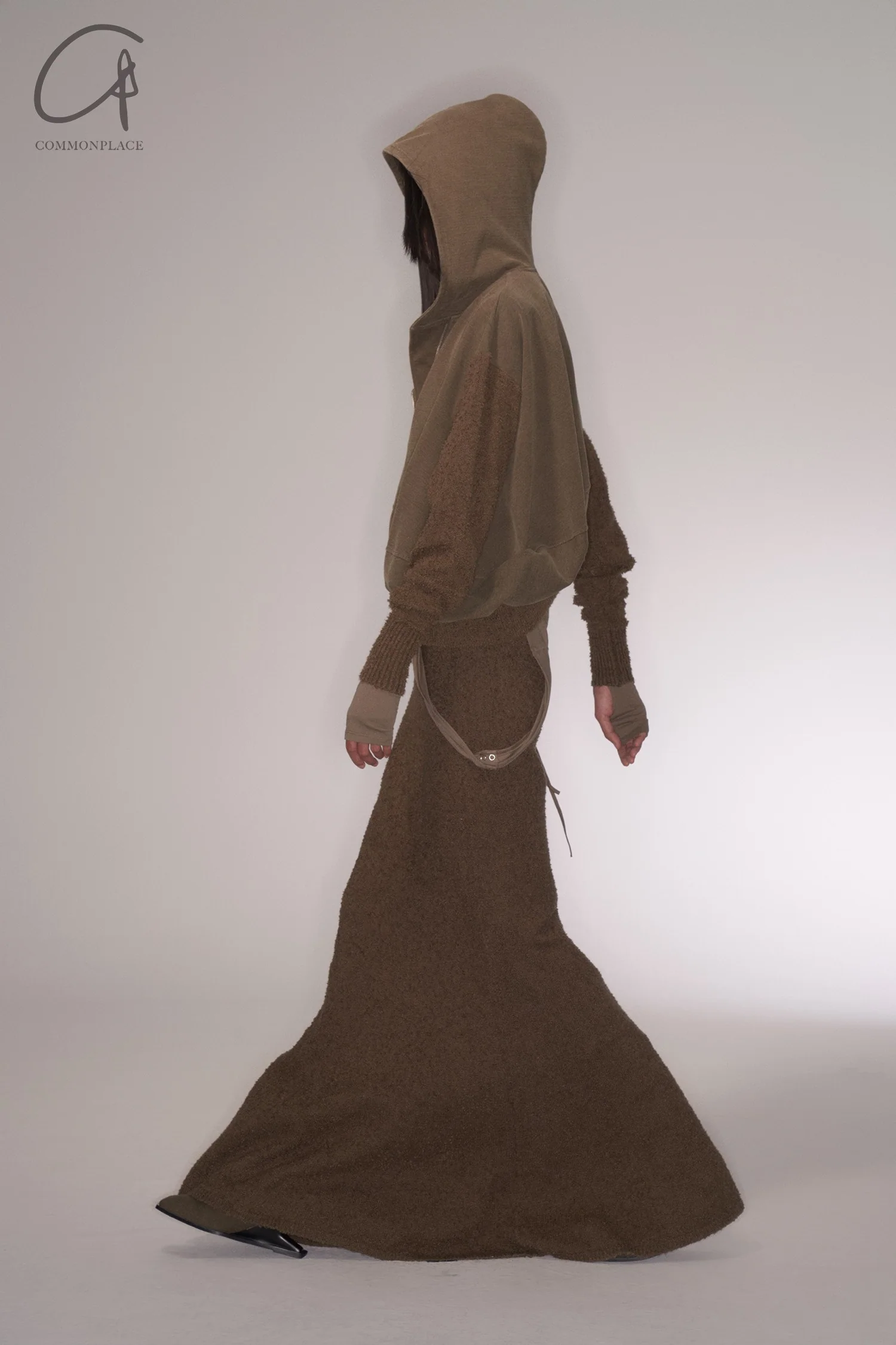 OUDE WAAG Washable Knit Drape Hoodie OW-23AW-TP06C1GR580 (OW-23AW-TP06) - Image 12