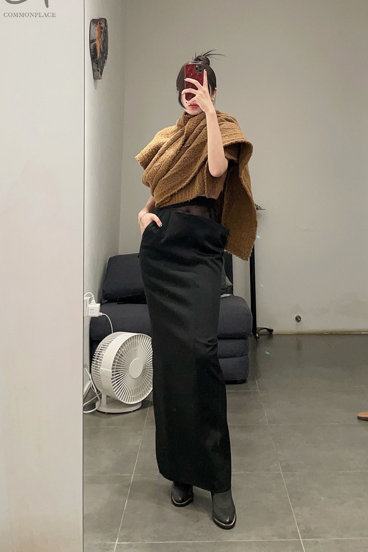 OUDE WAAG Wool Deconstructed Panel Skirt OW-22AW-SK09 Black - Image 12