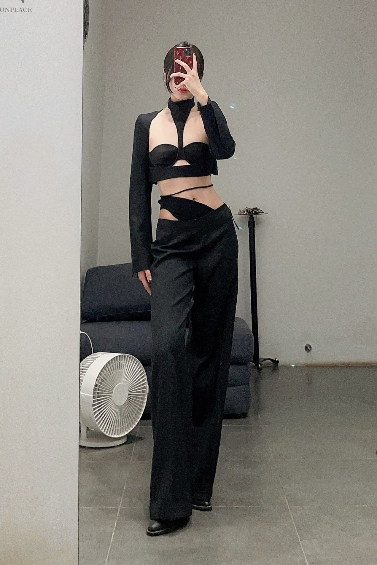 OUDE WAAG Wool Deconstructed Straight Pants OW-22AW-PT04 Black - Image 7