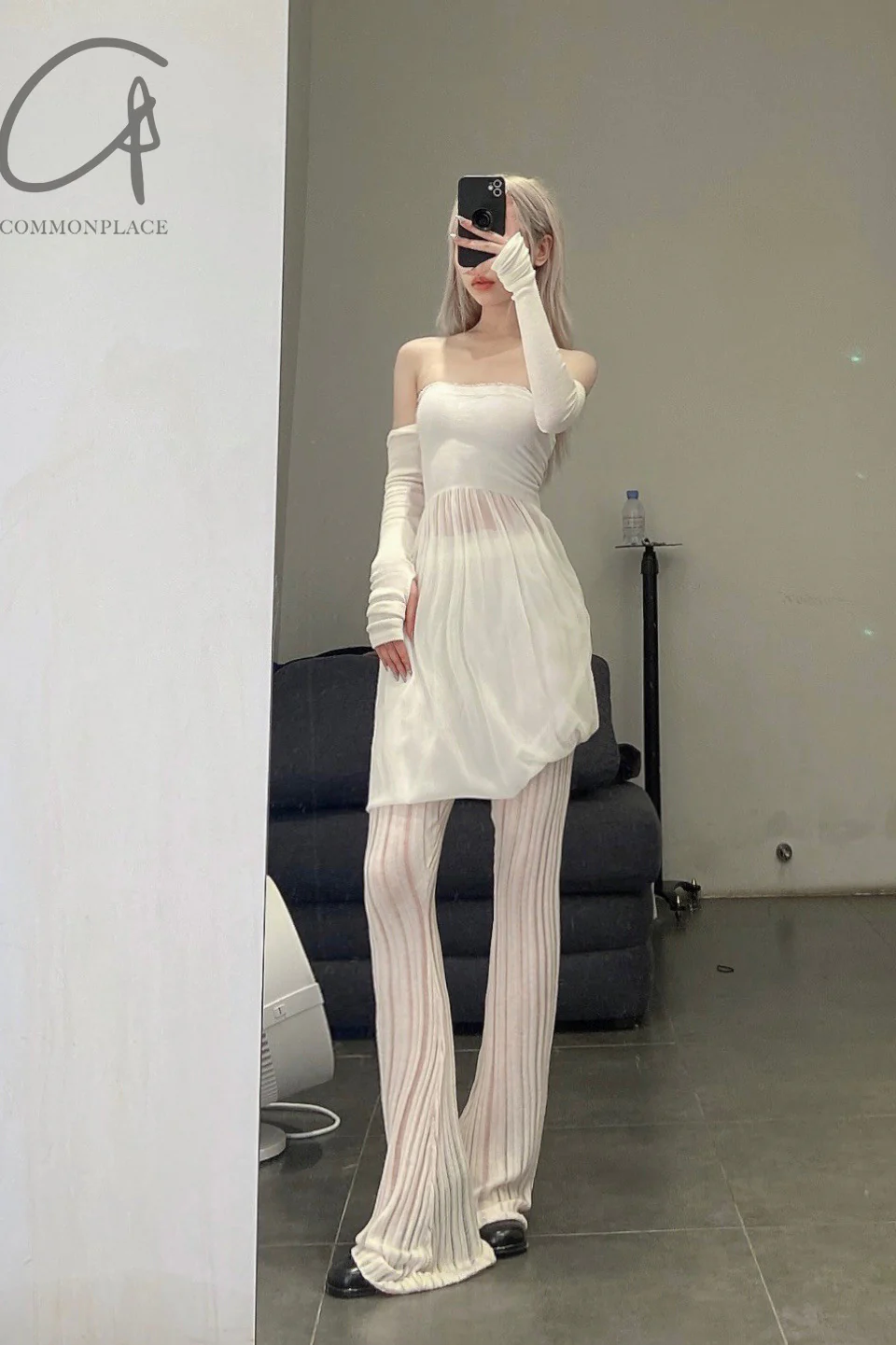 OUDE WAAG Wool Finger Knit Sleeve OW-22AW-AS16 Off-White - Image 19