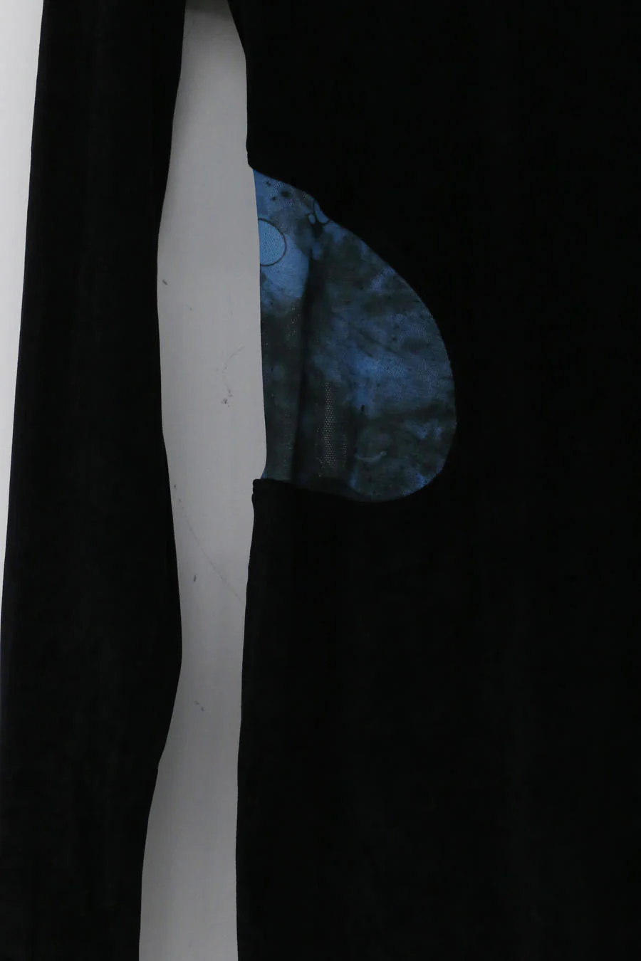 OUDE WAAG wrap stitching print dress OW-21AW-DS10BL096 black blue POW22 - Image 11