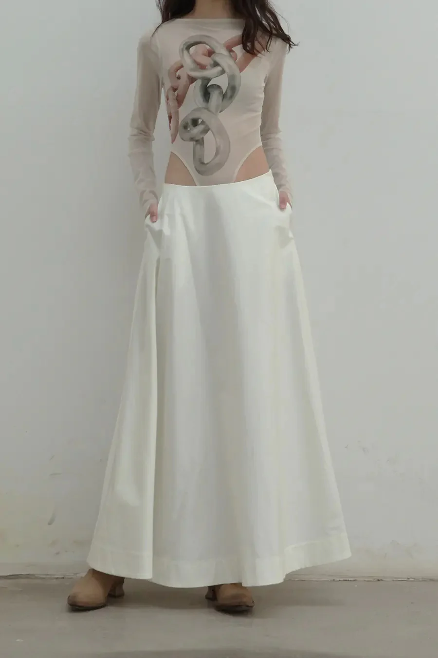 OUDE WAAG white skirt OW19SSK05