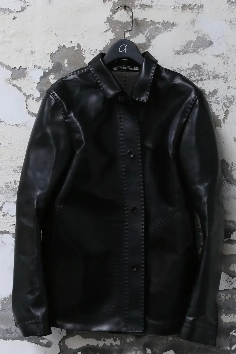 p.r.patterson fully hand-cut and stitched horse leather jacket LEATHER JACKET black