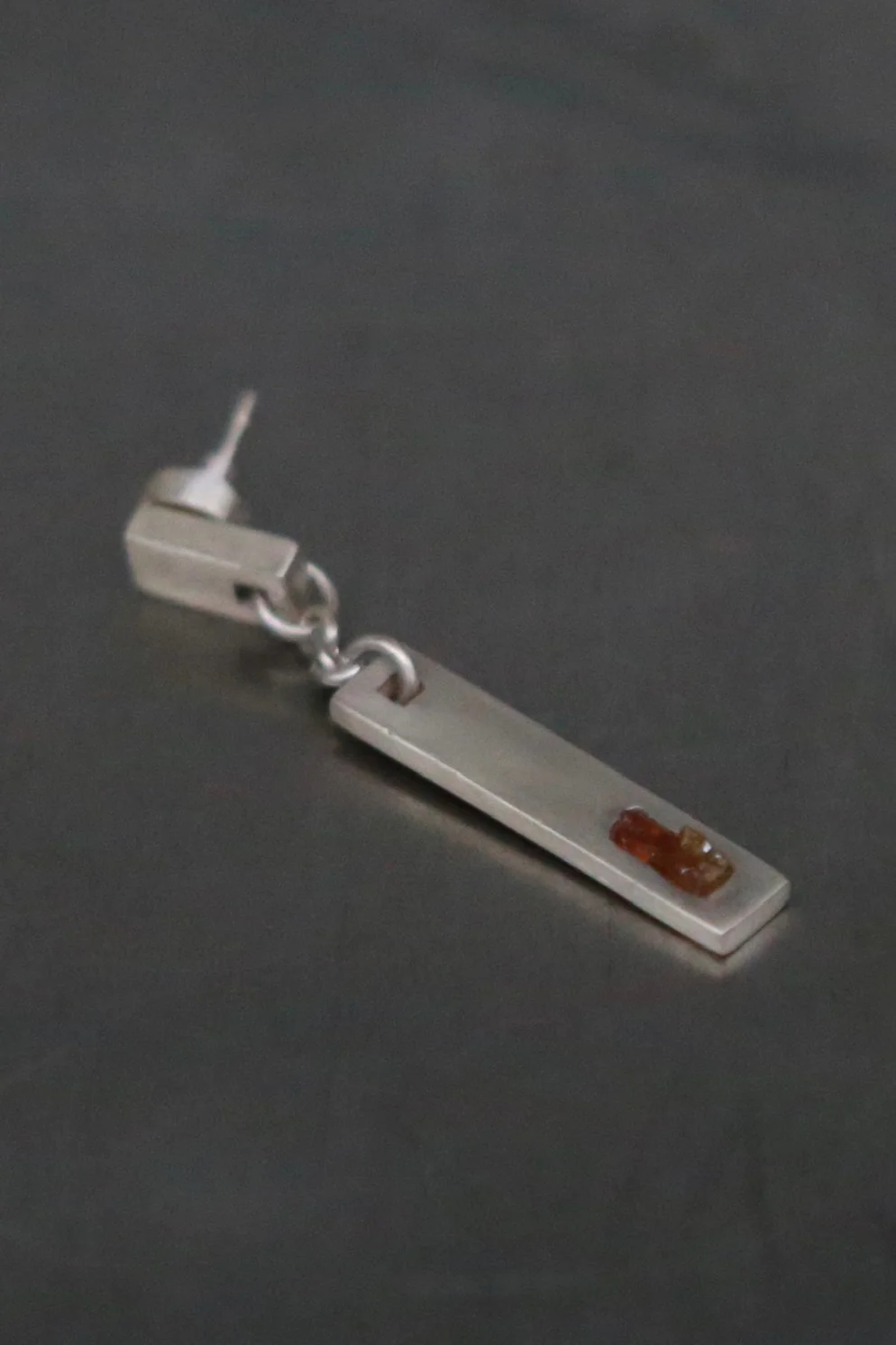 Parts of Four Amulet Plate Pendant Earrings PS4-R2435-16-MA+ZIN Matte Sterling Silver + Zinc Ore