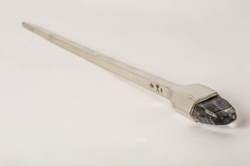 Parts of Four Chopsticks - Gemstone Hairpin Collection PS4-1236-2-MA+LEM Matte Sterling Silver + Limurian Quartz PPOF4 - Image 4