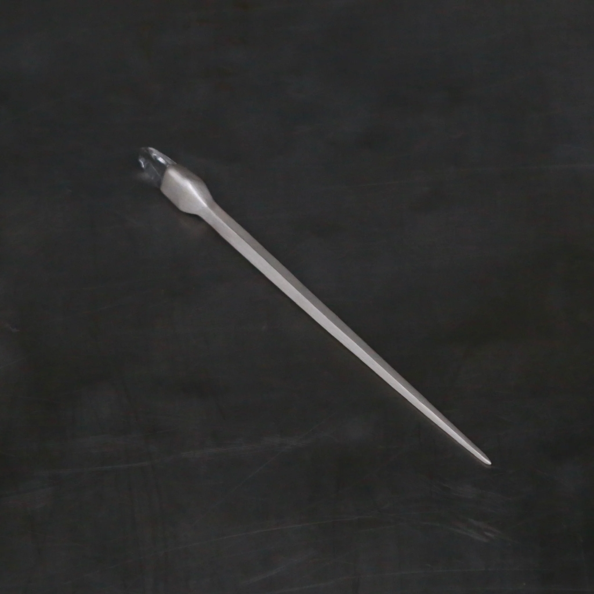 Parts of Four Chopsticks - Gemstone Hairpin Collection PS4-1236-2-MA+LEM Matte Sterling Silver + Limurian Quartz PPOF4 - Image 6