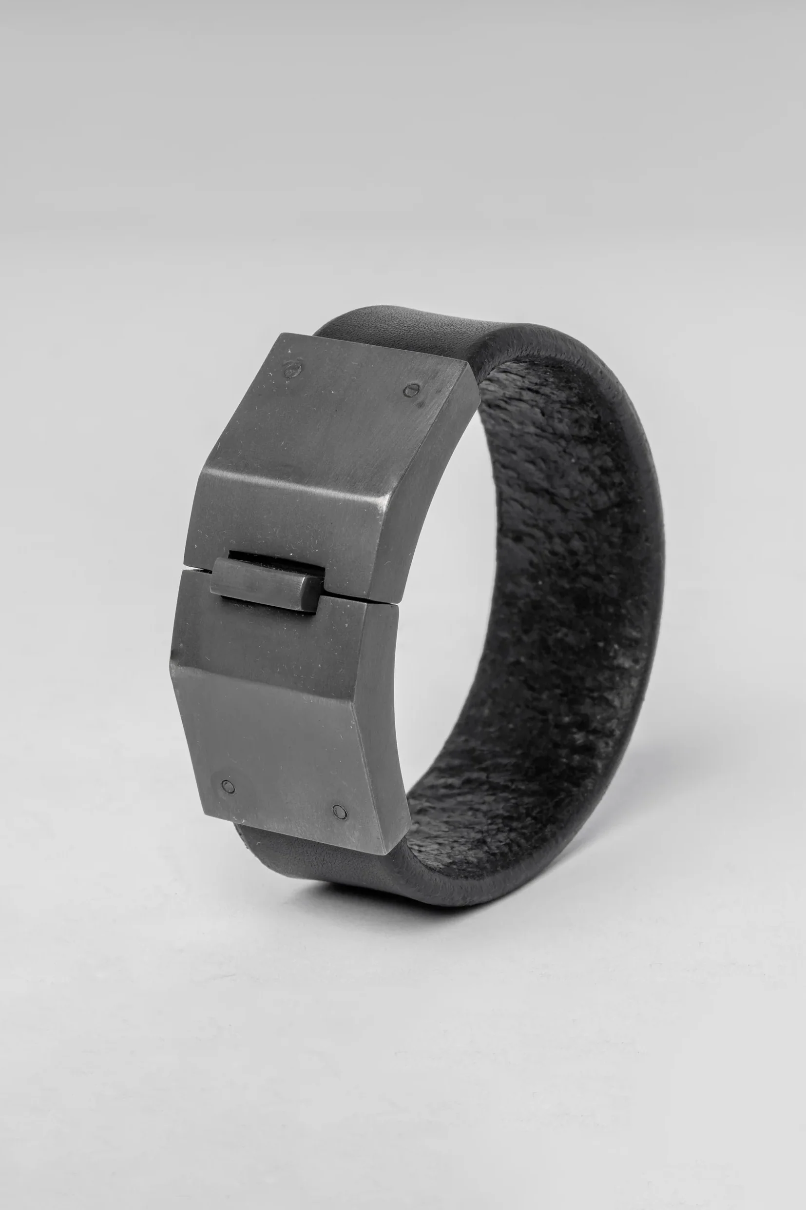Parts of Four Clasp Bracelet Collection - High-Quality Handcraftsmanship PS4-813-1-BLK+KA-HEI Black Buffalo Leather + Black Silver PPOF35 - Image 2