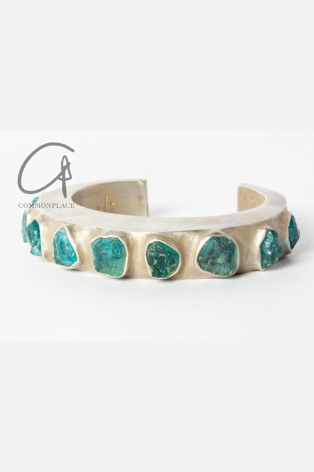 Parts of Four Crescent Crescent Bracelet Collection I Highly Handcrafted 2002-2-AS+MA+NAPA 15mm Acid Silver+Matte Sterling Silver+Neon Apatite PPOF47 - Image 7