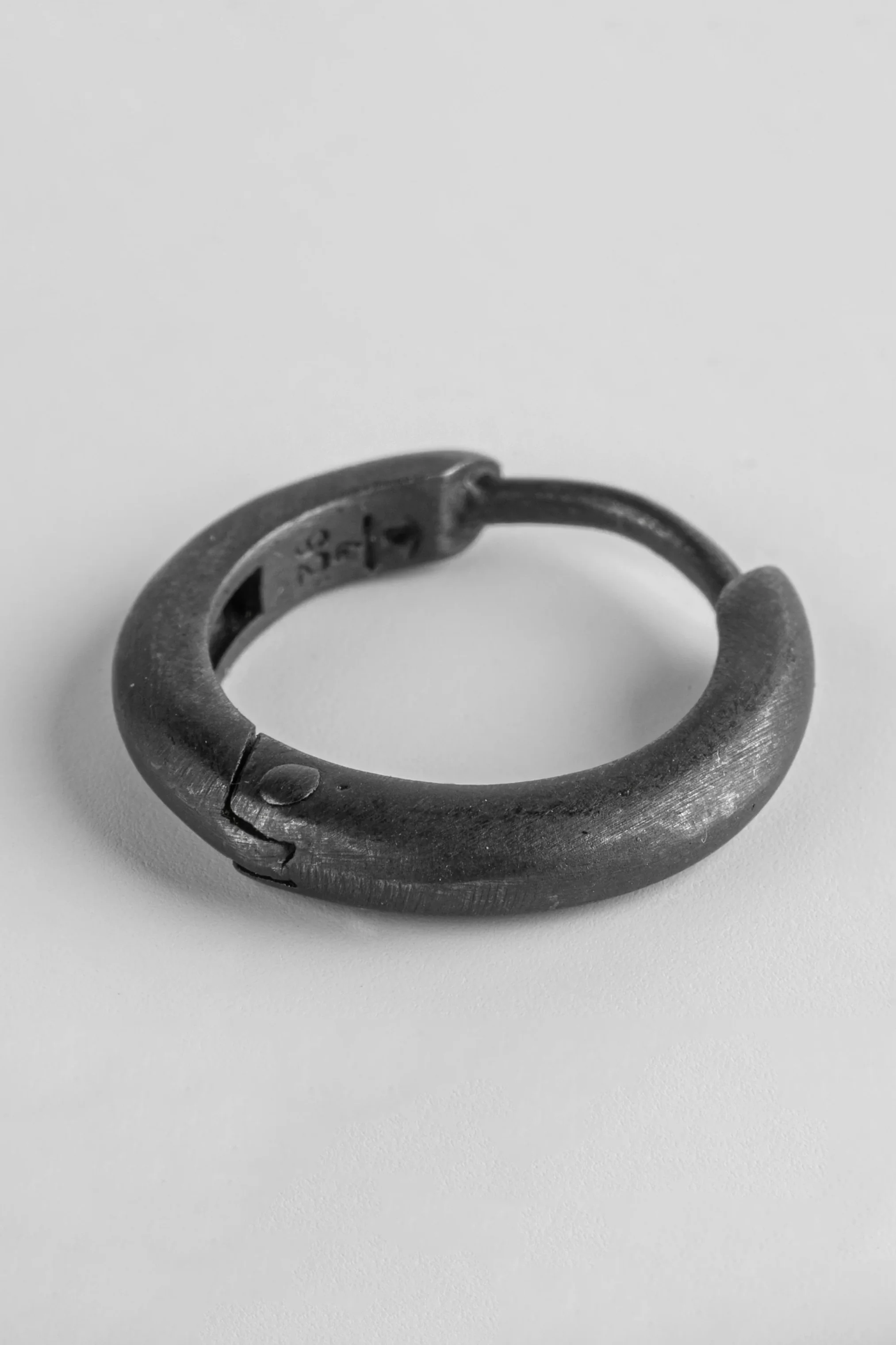 Parts of Four Hoop Earrings Collection III - High-Quality Handcrafted PS4-2035-1-KA Black Oxidized Sterling Silver 18mm PPOF58