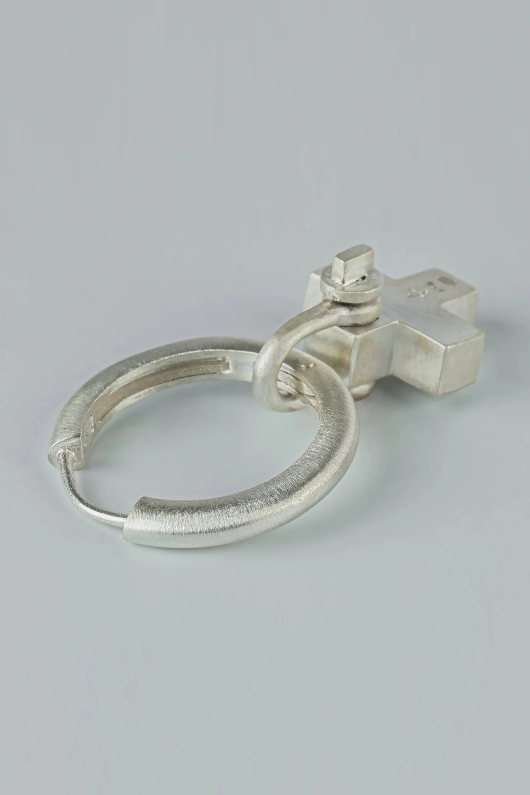 Parts of Four Hoop Hoop Earrings Collection III Highly Handcrafted PS4-2435-3-MA-YGCY Matte Sterling Silver 15mm PPOF58 - Image 2