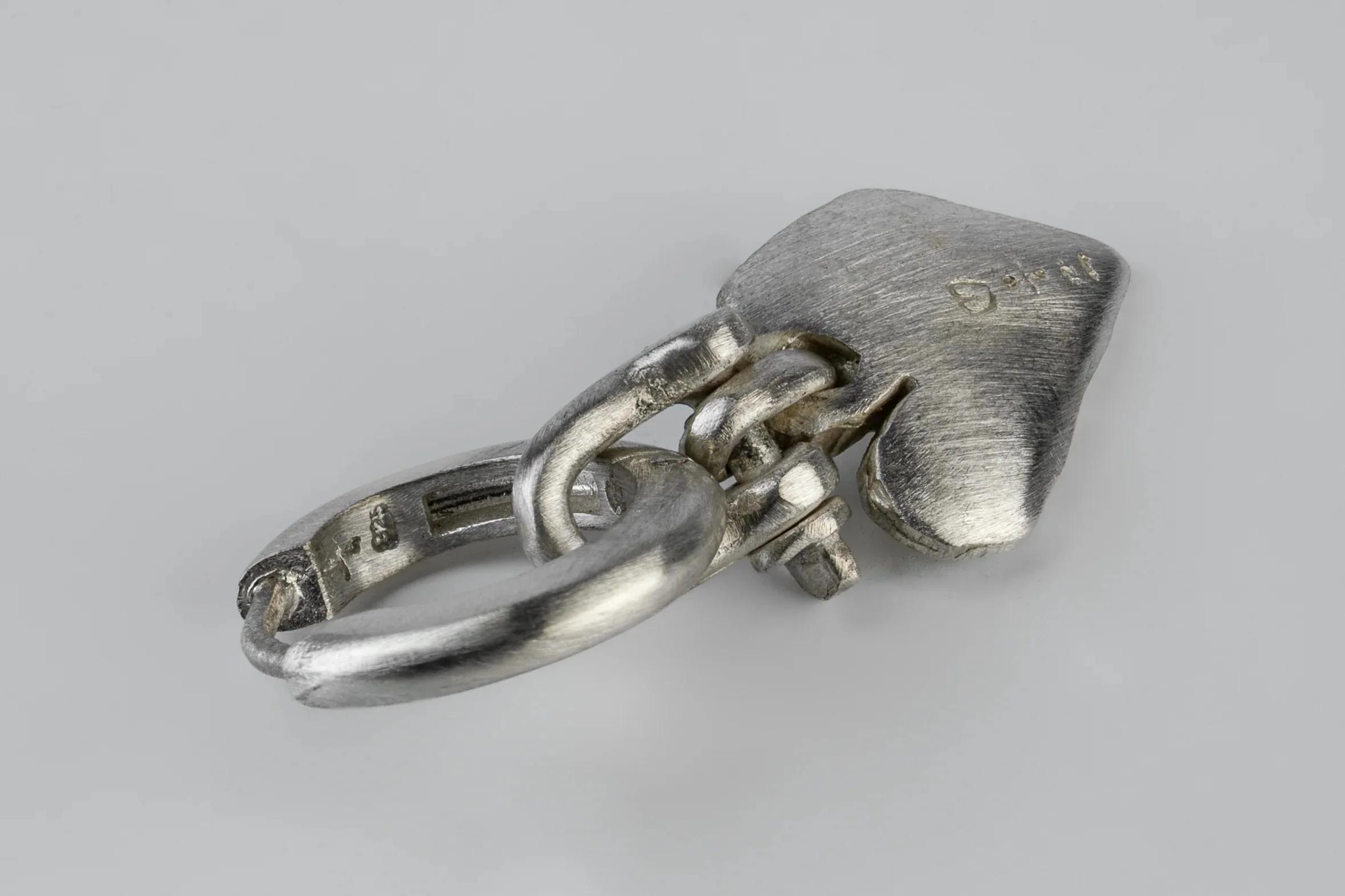 Parts of Four Jazz Sturdy Heart-Shaped Pendant Earrings Series PS4-Z2335-4-MA Matte Sterling Silver - Image 6