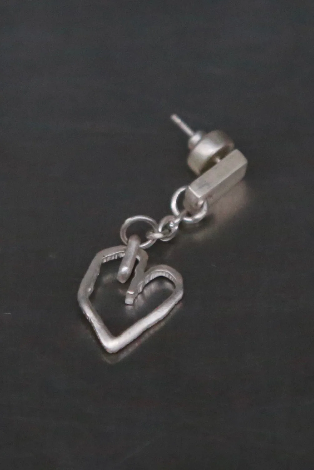 Parts of Four Jazz Sturdy Heart-Shaped Pendant Earrings Series PS4-Z2335-5-MA-0-F Matte Sterling Silver (PS4-Z2335-4) - Image 2