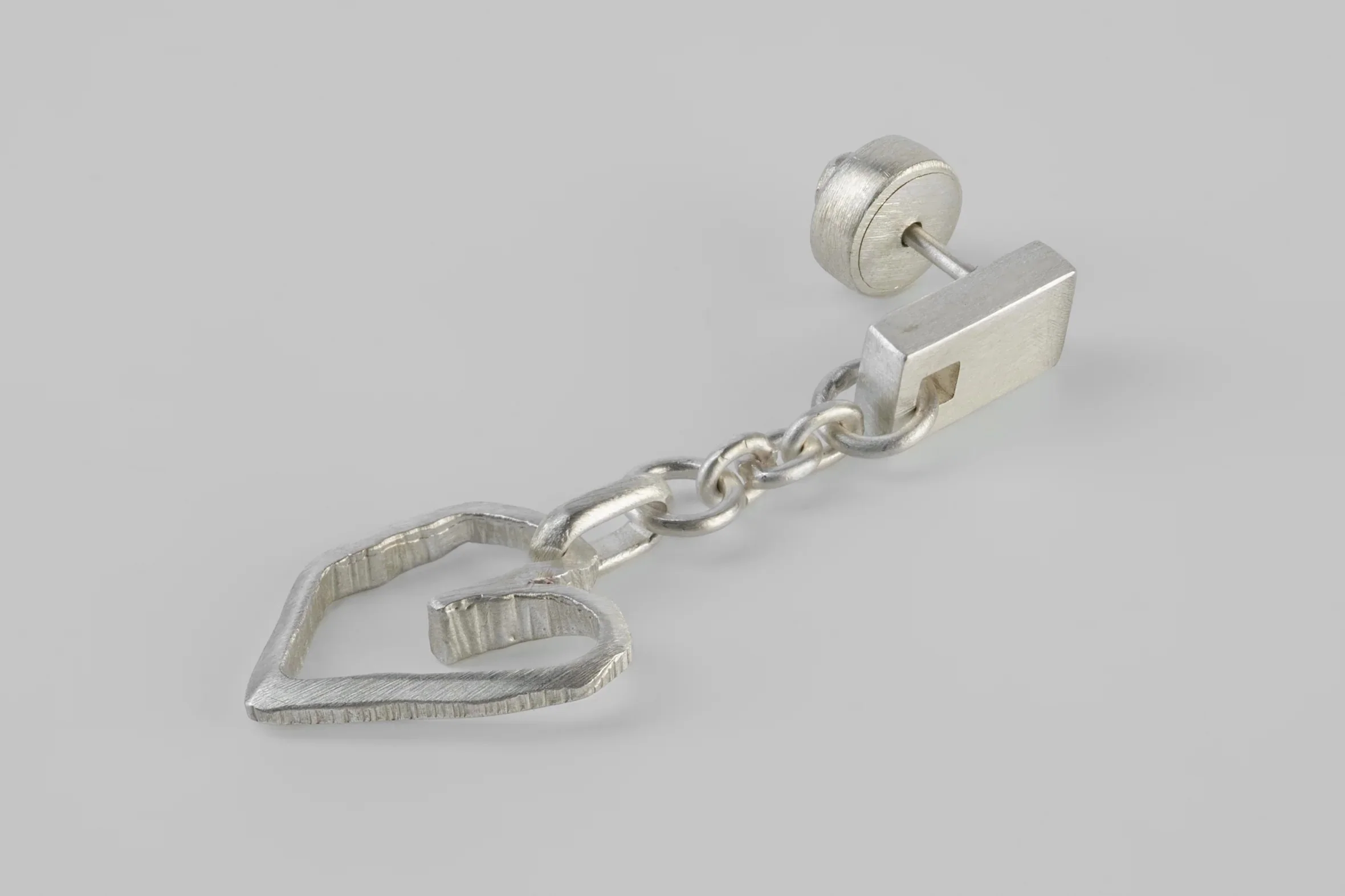 Parts of Four Jazz Sturdy Heart-Shaped Pendant Earrings Series PS4-Z2335-5-MA-0-F Matte Sterling Silver (PS4-Z2335-4) - Image 5