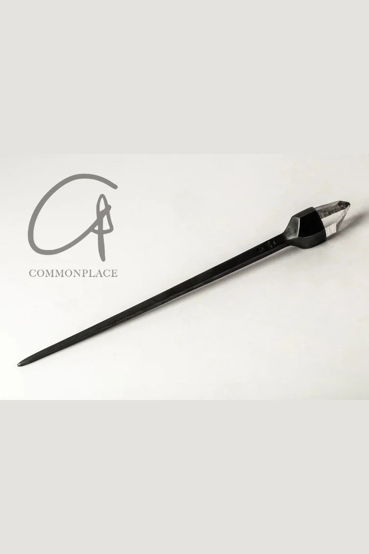 Parts of Four Chopstick Gem Hairpin Collection PS4-1236-2-KA+LEM-HYHCYLMLYSY Black Oxidized Sterling Silver+Lemurian Quartz PPOF4 - Image 8