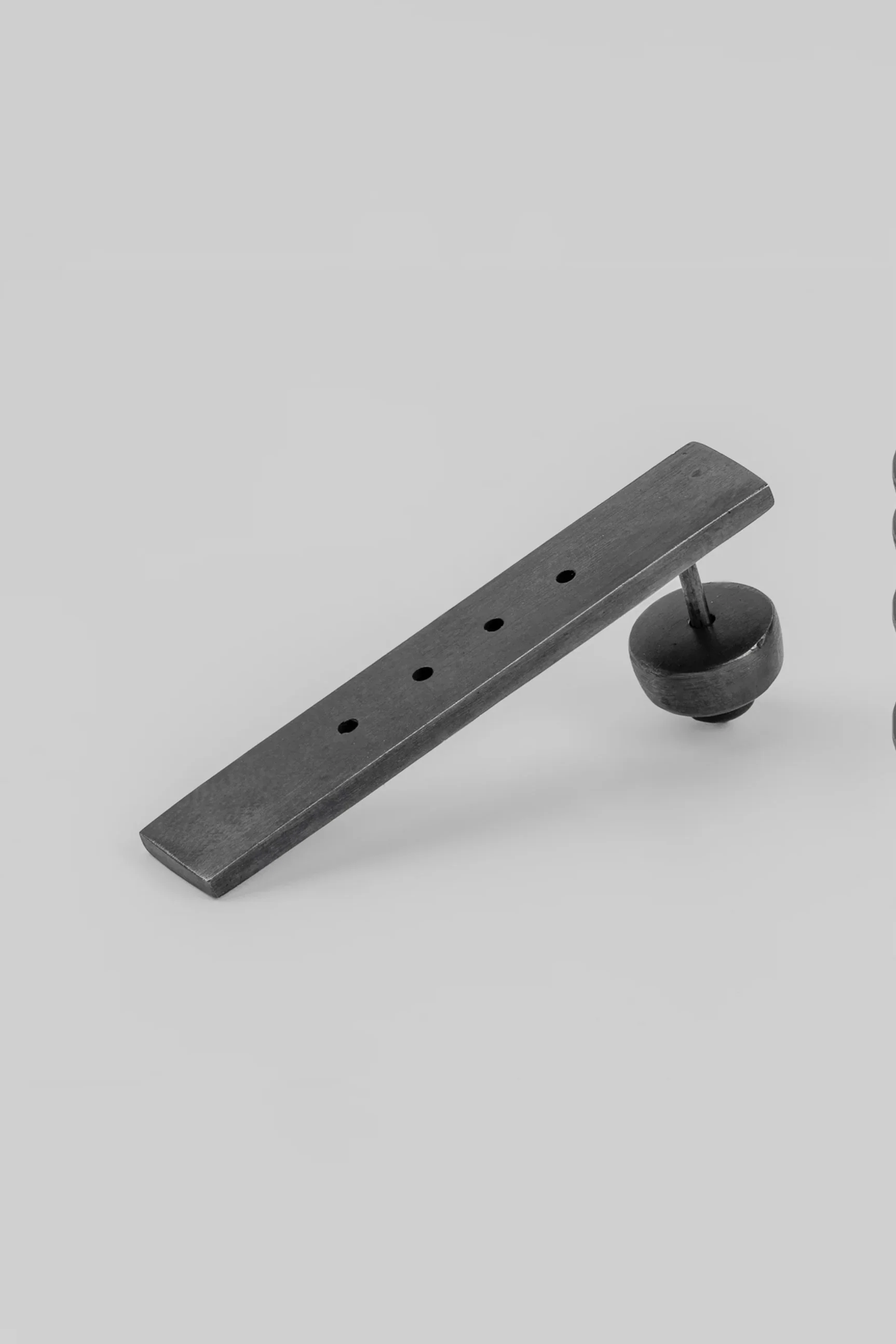 Parts of Four Plate Earring Collection: Handcrafted Flat Earrings II PS4-1035-5-KA 34mm Black Sterling Silver PPOF6