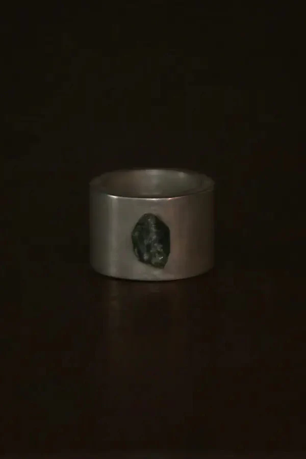 Parts of Four Sistema System Series I Basic Modular Combination Ring 901-5-DA+SAP 17mm Dirty Sterling Silver+Sapphire Rough Stone PPOF30 - Image 2