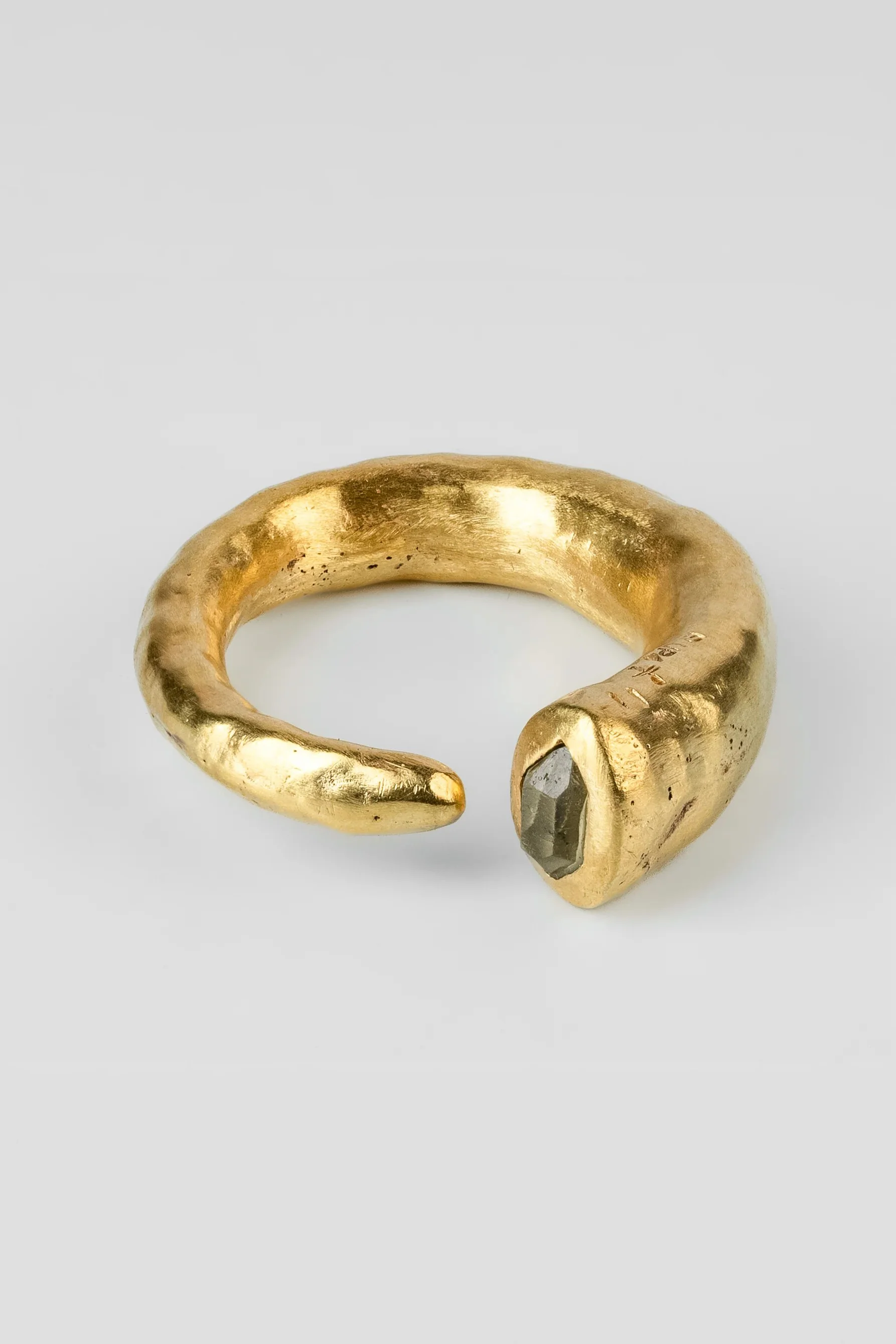 Parts of Four Ring, High-Quality Handcrafted, PS4-E1701-16-DG+HER, Brass Plated with 18k Gold + Herkimer Diamonds (E1601-9-MA)
