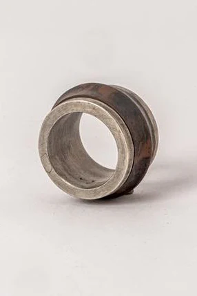 Parts of Four Rotator Ring Series Highly Handcrafted PS4-1128-2-DA+DR-ZCYRSHT 4/1128-2-DA+DR 17mm Dirty Sterling Silver+Burned Brass PPOF28 - Image 5
