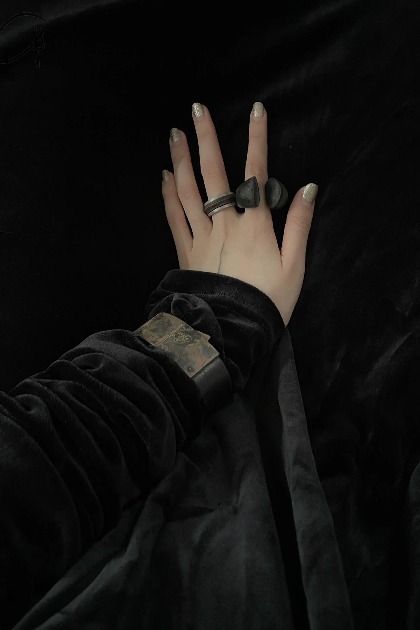 Parts of Four Rotator Ring Series Highly Handcrafted PS4-1128-1-DA+DR-ZCYRSHT9 9mm Dirty Sterling Silver+Burned Brass PPOF28 - Image 13