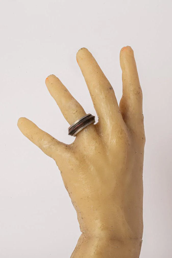 Parts of Four Rotator Ring Series Highly Handcrafted PS4-1128-1-DA+DR-ZCYRSHT9 9mm Dirty Sterling Silver+Burned Brass PPOF28 - Image 14