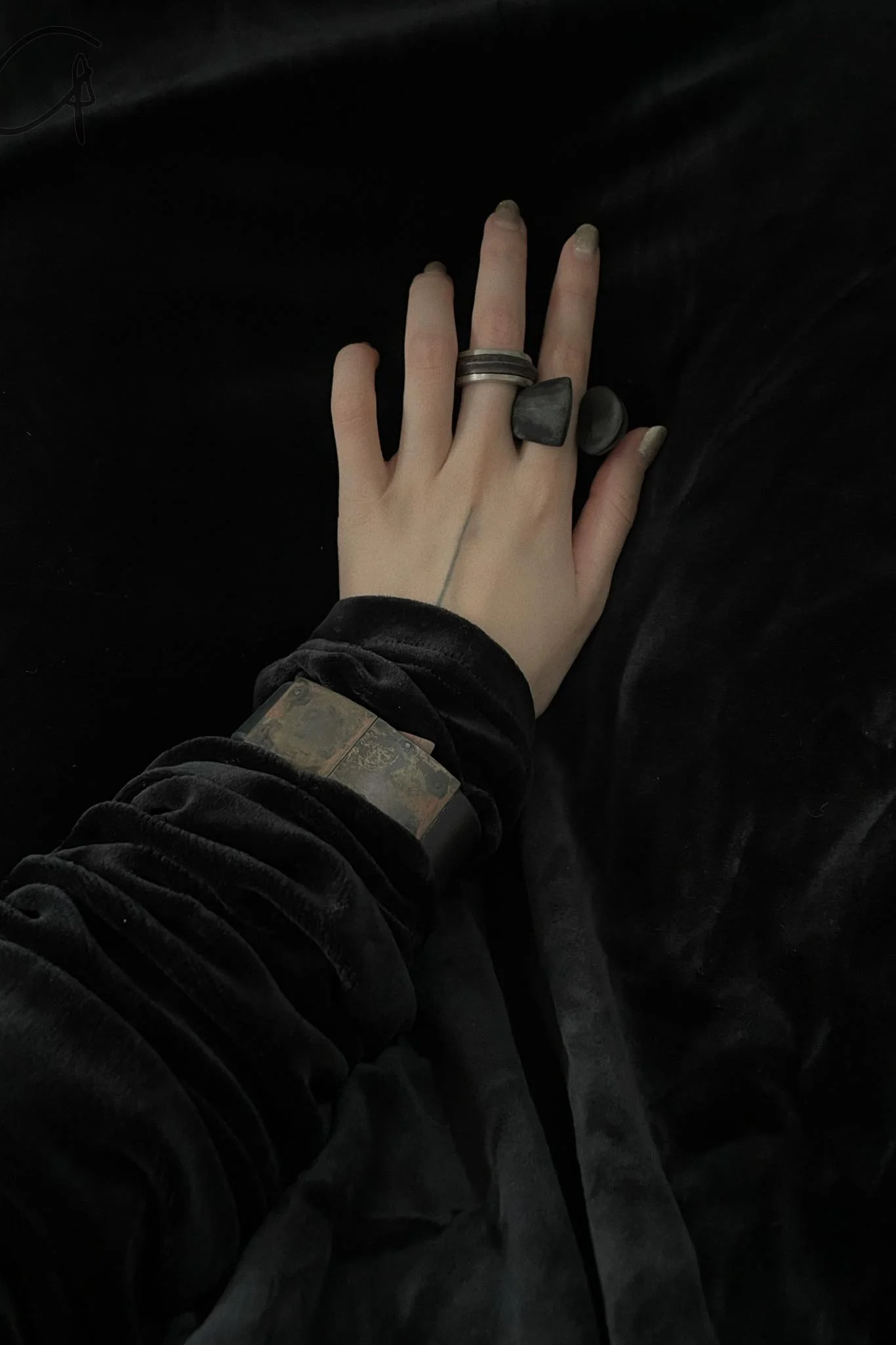 Parts of Four Rotator Ring Series Highly Handcrafted PS4-1128-1-DA+DR-ZCYRSHT9 9mm Dirty Sterling Silver+Burned Brass PPOF28 - Image 3