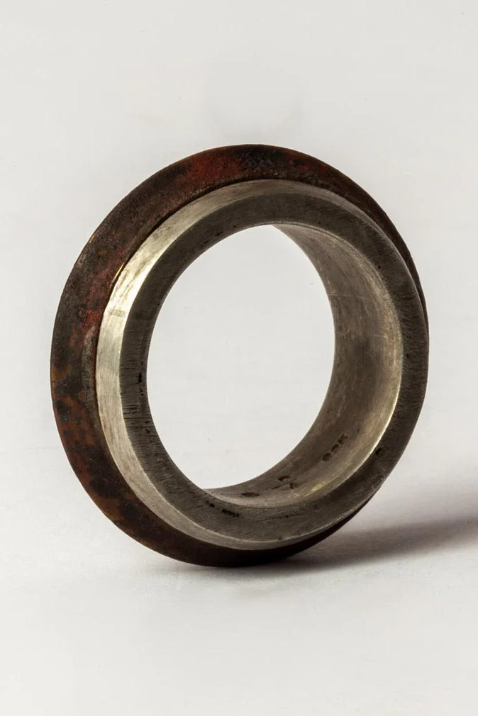 Parts of Four Rotator Ring Series Highly Handcrafted PS4-1128-1-DA+DR-ZCYRSHT9 9mm Dirty Sterling Silver+Burned Brass PPOF28 - Image 4