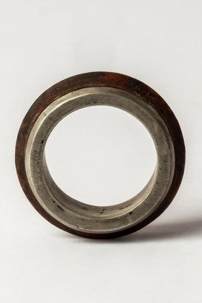 Parts of Four Rotator Ring Series Highly Handcrafted PS4-1128-1-DA+DR-ZCYRSHT9 9mm Dirty Sterling Silver+Burned Brass PPOF28 - Image 6