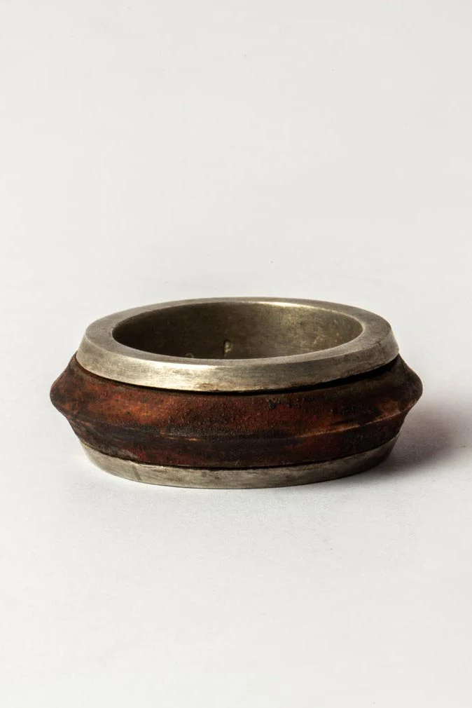 Parts of Four Rotator Ring Series Highly Handcrafted PS4-1128-1-DA+DR-ZCYRSHT9 9mm Dirty Sterling Silver+Burned Brass PPOF28 - Image 9