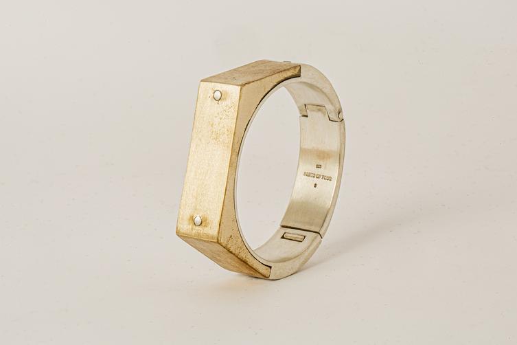 Parts of Four Series Bracelet Collection: High-Quality Handcrafted, Natural Stone, PS4-807-1-MA+MR-YGHT, Matte Sterling Silver + Matte Brass, PPOF45 - Image 4