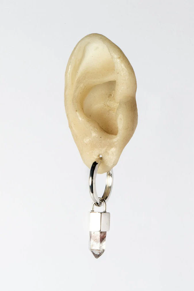 Parts of Four Hoop Earrings Collection I High-Quality Handcrafted PS4-2235-9-PA+HQ Polished Sterling Silver + Hematite Quartz PPOF48（PPOF58） - Image 10