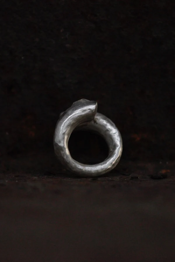 Parts of Four Druid Ring Collection Druid Handmade Ring PS4-E1701-12-MA+HER -0 Small Twisted Matte Sterling Silver+Crystal PPOF25 - Image 4