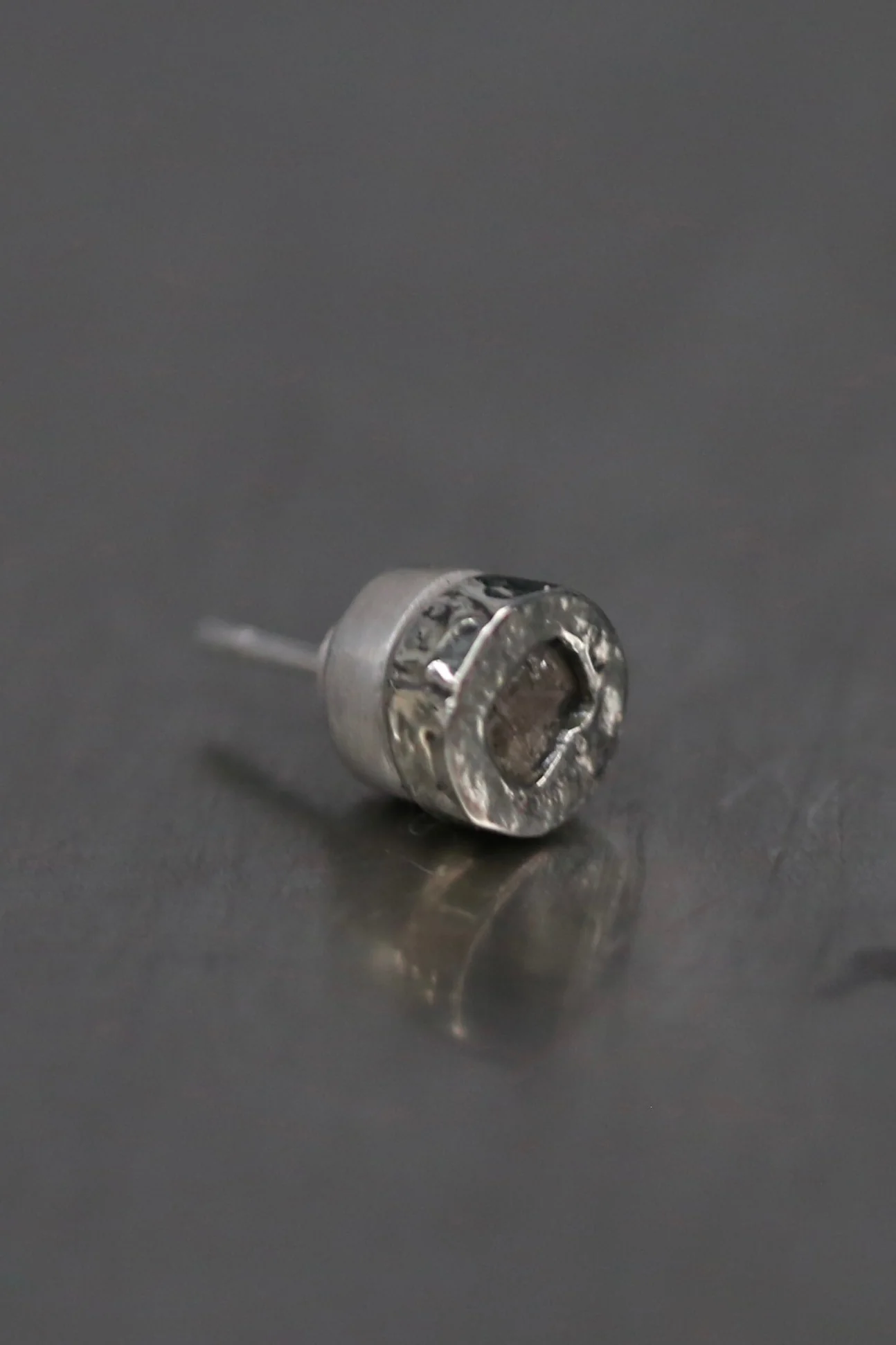 Parts of Four Stud Earrings Collection II - High-quality handcrafted design with natural stones PS4-1035-9-DA10KW+DIA (Sterling silver with rhodium plating and diamonds) PPOF44 - Image 2