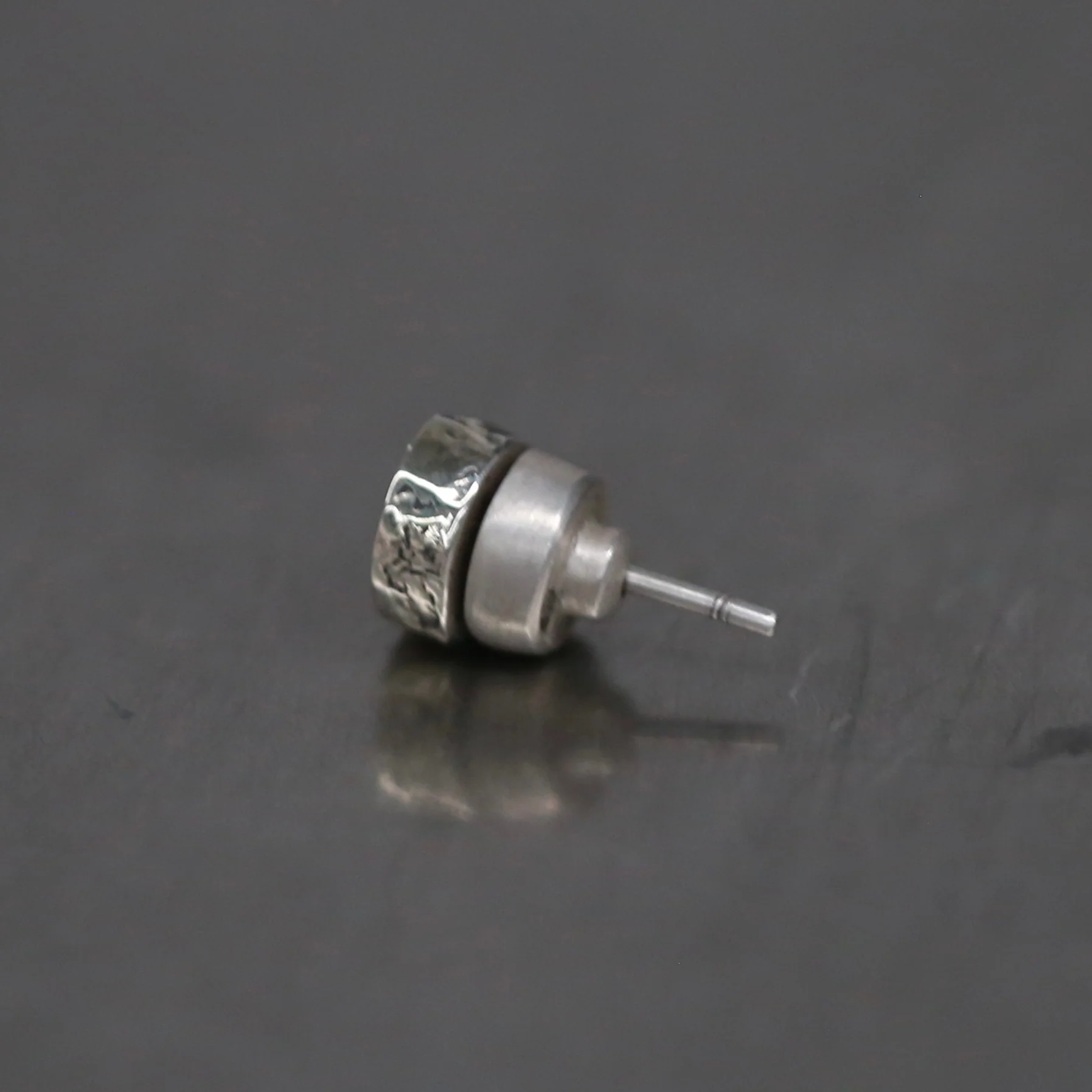 Parts of Four Stud Earrings Collection II - High-quality handcrafted design with natural stones PS4-1035-9-DA10KW+DIA (Sterling silver with rhodium plating and diamonds) PPOF44 - Image 3