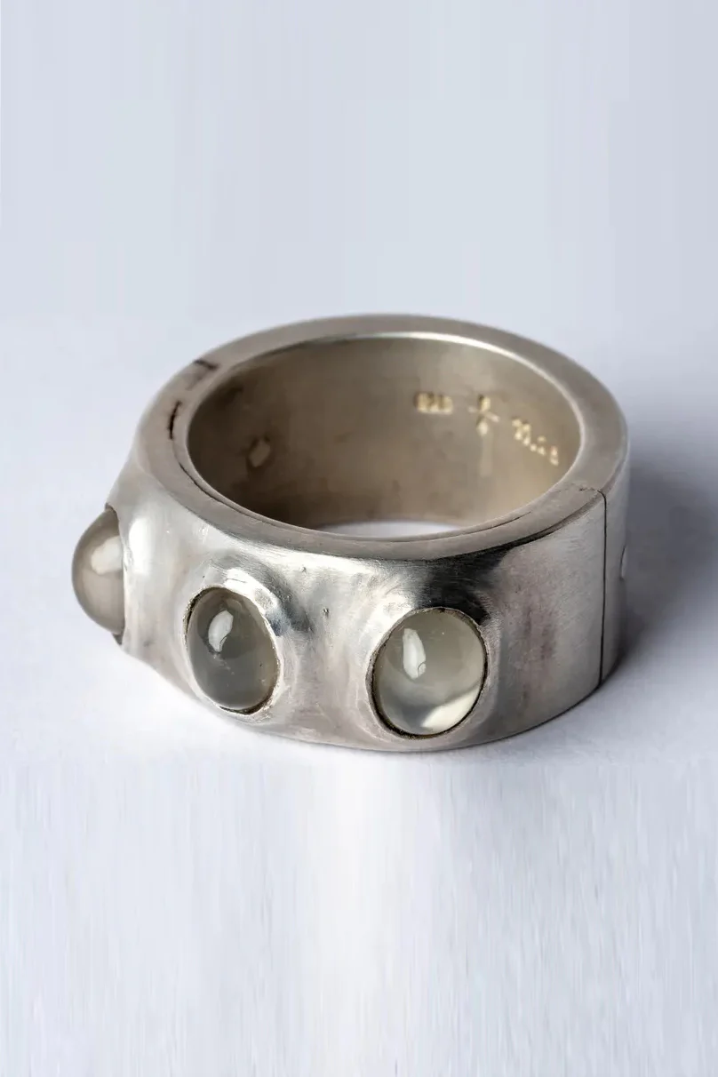 Parts of Four System Ring Ring (3 Rainbow Moonstones, 12mm) 2201-2-DA+RMS PPOF27 - Image 3