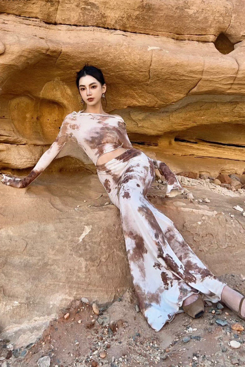 Peng Tai 24 Autumn and Winter Asymmetric Flared Long Dress PT-PTW24C08-3 - Image 16