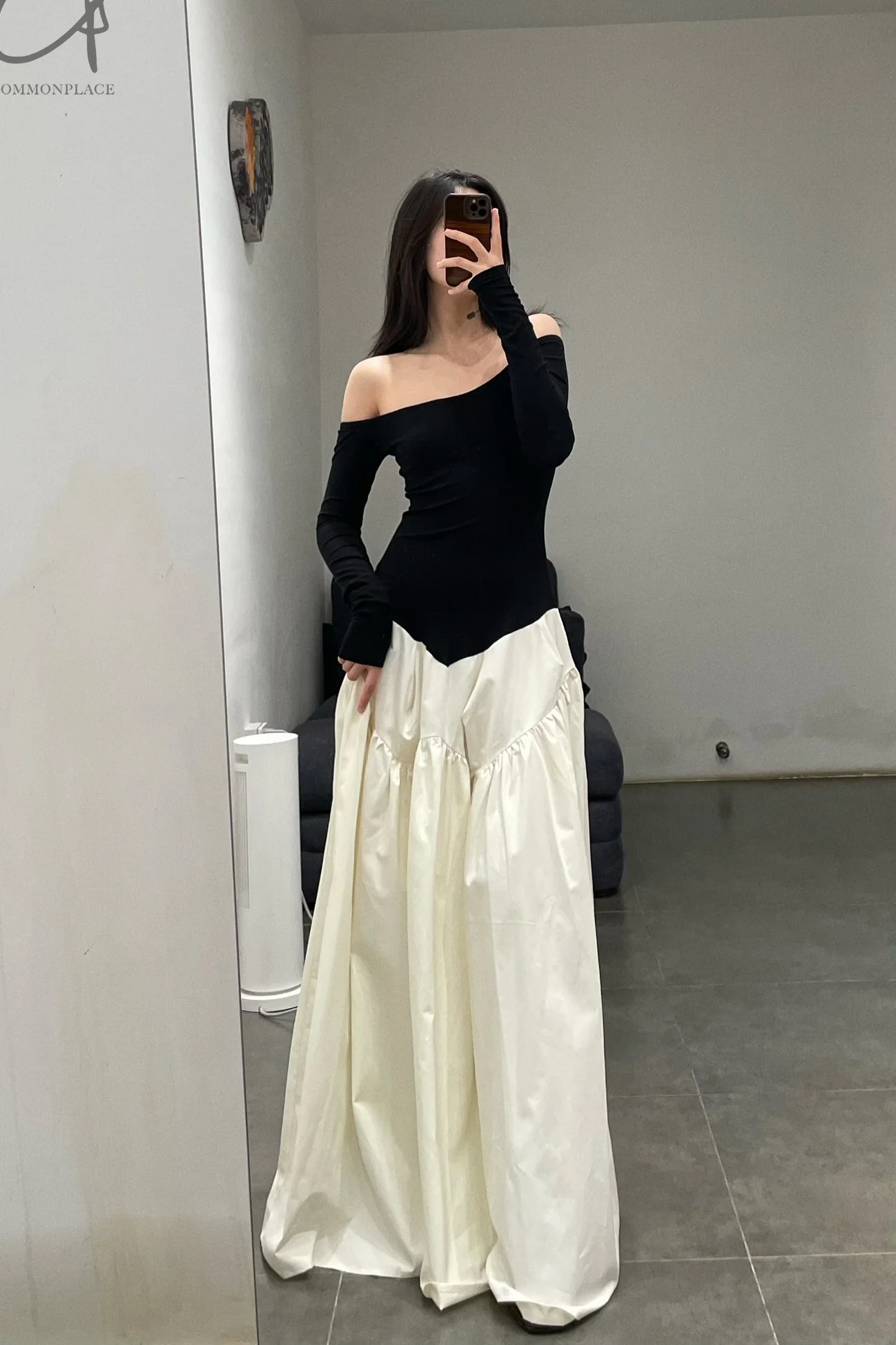 Peng Tai 24 Autumn and Winter One Shoulder Maxi Dress PT-PTW24C03-2 - Image 17