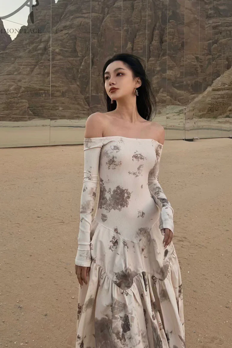 Peng Tai 24 Autumn and Winter One Shoulder Maxi Dress PT-PTW24C03-3 - Image 17