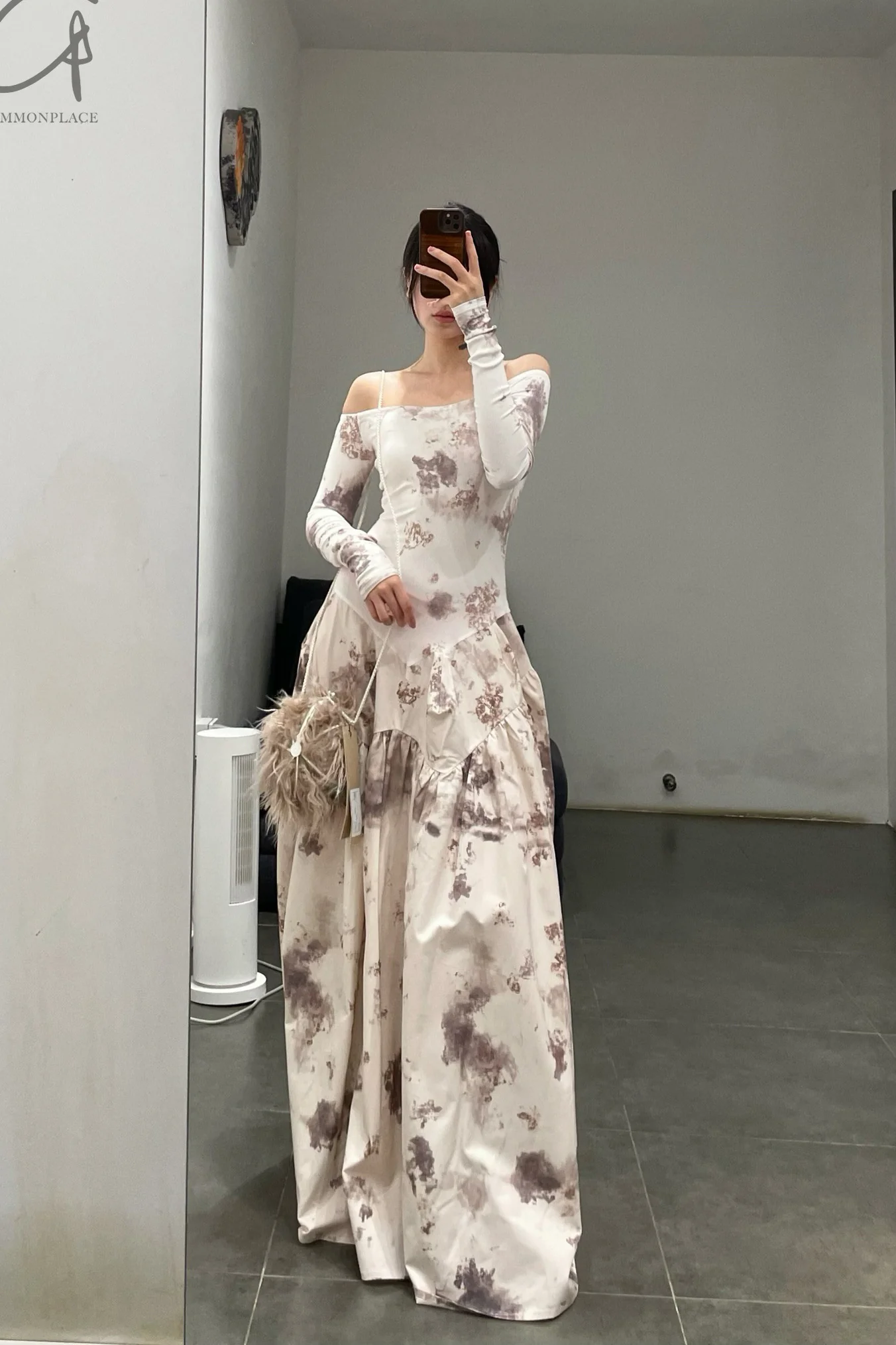 Peng Tai 24 Autumn and Winter One Shoulder Maxi Dress PT-PTW24C03-3 - Image 25